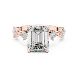 Luxury Emerald Cut <b>Moissanite</b> Engagement Ring IGI Certified 14k Gold Plated Alloy Rose Gold Bridal Wedding <b>Jewelry</b> for Women - Product Image 4
