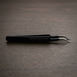 Pinces à épiler en soie naturelle antistatique de précision personnalisables, pointe fine en acier de haute qualité, pour extensions de cils, usage en salon - Product Image 2
