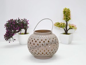 Forme ronde Mini Vintage métal suspendu support votif décoration de la maison à la main bougeoir décor mariage décor bougie votive - Product Image 3