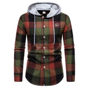 Vêtements de sport d'hiver pour hommes Thi Zip Manteau en flanelle matelassée Capuche détachable Doublure à carreaux Imperméable OEM Personnalisable Taille XL - Product Image 1