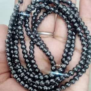 Perles de diamant Moissanite noires de 8 mm Perles de moissanite lâches de 16 pouces Qualité AAA - Product Image 1