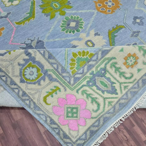 พรมงาช้างสีฟ้า8x10ทำด้วยมือพรมตุรกีดีไซน์แบบเปอร์เซียสำหรับห้องนั่งเล่นขนาด9x12 10X14 12 12 12 12 12 12x15" - Product Image 3