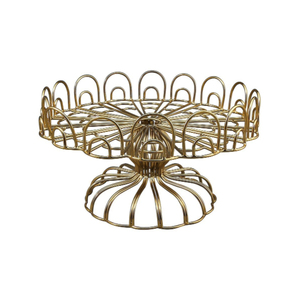 Soporte para Pastel de un Solo Nivel, Hecho a Mano con Alambre de Hierro Dorado Antiguo, Ecológico, Apto para Lavavajillas, para Hogar, Bodas, Fiestas de Cumpleaños, Decoración de Mesa - Product Image 1