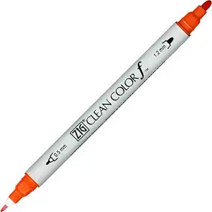 [·库雷图] 库雷图Zig双尖记号笔清洁颜色F，猩红色 (TCS-6000T-023) (5支) 钢笔墨水刷笔漫画笔