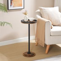 Petite table console en bois avec piédestal pour salon, chambre à coucher, canapé, petits espaces, table basse