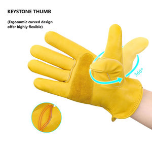 Gants de travail en cuir avec revêtement PU lisse pour une sensibilité accrue, utilisation extérieure en hiver, protection thermique - Product Image 3