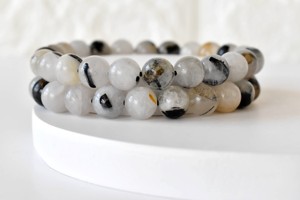 Natural Black Rutile 8mm Round <b>Beaded</b> <b>Bracelet</b> Superb Quality Healing Crystals For Fashion Jewelry Mediation at Best Price - Product Image 6
