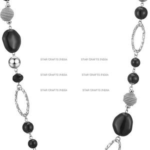 New Customization Women Multi <b>Beads</b> Handmade <b>Necklaces</b> with Resin Tear Drop Pendant <b>Necklace</b> <b>Chunky</b> Jewelry - Product Image 4