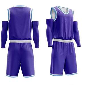 ชุดบาสเก็ตบอลแบบไม่มีแขน ผลิตตามสั่ง พิมพ์ลายได้ตามต้องการ สวมใส่สบาย ระบายอากาศได้ดี ผลิตจากโพลีเอสเตอร์ 100% ออกแบบฟรี พร้อมโลโก้ทีม - Product Image 1