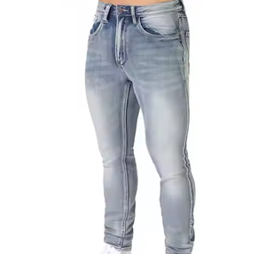 Vente chaude 100% coton décontracté Denim crayon pantalon séchage rapide respirant hiver/printemps/été article indispensable bas prix lavé - Product Image 3