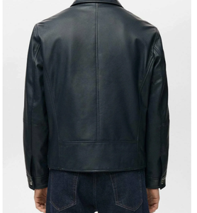 Factory Direct Custom <b>Men's</b> Leather Bomber <b>Jacket</b> Breathable and Waterproof Hip Hop Style for Winter Wholesale Price - Product Image 2