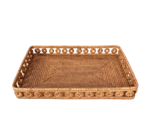 <b>Large</b> Selling Natural Bamboo Wicker Rattan <b>Tray</b> with Side Handle for Kitchen Ware Home Accessories and Decor Handicraft - Product Image 3