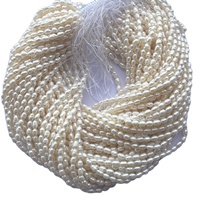 3mm naturel blanc couleur perle d'eau douce pierre riz perles brin en gros fournisseur direct perles de culture usine IGI certifié
