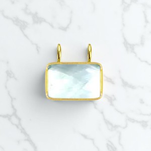 เครื่องประดับจี้พลอยสีเงินพลอย10X14มม. สี925สำหรับผู้หญิง - Product Image 1