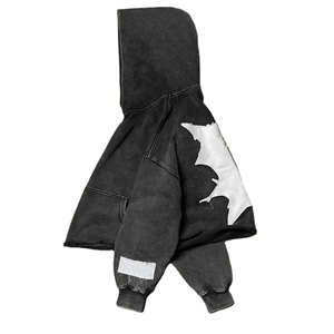 Sweat-shirts courts pour hommes, sans poche, effet délavé soleil, coupe brute, délavage acide personnalisé, ourlet brut, appliqué, effet vieilli, patch, 100% coton, hiver - Product Image 3