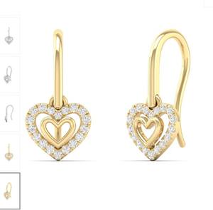 14Kt Yellow Gold Heart-Shaped Natural Diamond Set Ethnic Style Engagement Jewelry-Earrings <b>Ring</b> Pendant for <b>Weddings</b> Special - Product Image 5