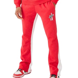 Precio de fábrica Sudadera con capucha de ajuste regular con pedrería en toda la prenda, nuevo diseño, estilo urbano, cintura elástica, chándal de invierno con pedrería - Product Image 3
