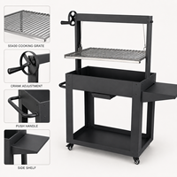 Grill à charbon Santa Maria certifié ETL CE GS avec système de levage à manivelle et chaîne, gril argentin SS430, vente en gros OEM