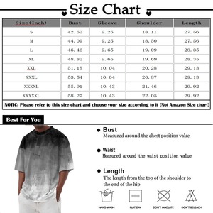 Vêtements pour hommes T-shirt de couleur dégradée à manches courtes et col rond Tee Shirts d'été Beach Tops Shirts - Product Image 4