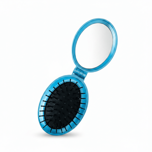 Brosse à cheveux ovale pliable démêlante avec miroir - Format voyage compact - 4 pièces individuelles et lot de 10 - Product Image 2