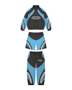 Survêtements personnalisés OEM imperméables à fermeture éclair Survêtements coupe-vent trois pièces en nylon à panneau personnalisé de haute qualité Fabrication - Product Image 2