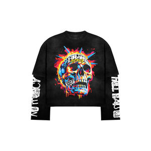 Sudadera de Cuello Redondo para Hombre, Estilo Retro, Tendencia Urbana, Otoño 2025, Personalizable, con Parches Bordados, Lavada, Cálida, Tejida, para Invierno - Product Image 3