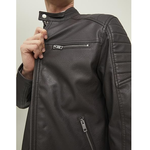 Veste en cuir Veste d'hiver Manteau pour hommes Vestes de grande taille Veste décontractée en faux cuir pour hommes - Product Image 5