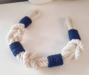 <b>Nautical</b> Cotton Rope <b>Curtain</b> Tie-Back: Navy Jute Accent - Product Image 3