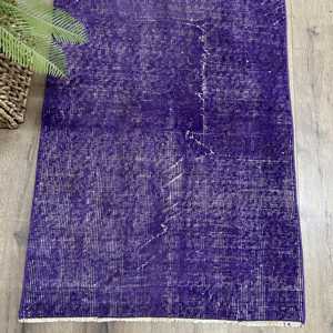 พรมวินเทจขนาด 2.3x8.7 ฟุต สีม่วงสไตล์ตุรกี พรมลายตะวันตกเฉียงใต้ - Product Image 2