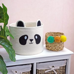 Cesta de algodón con forma de Panda, cesto grande para la colada, almohadas, manta OEM, hecho en Vietnam - Product Image 3