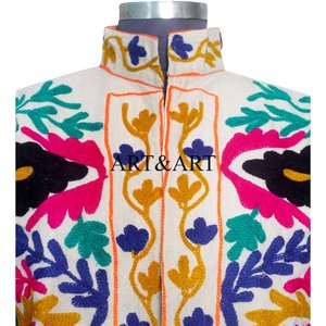 New Trending Duck Suzani Embroidery Traditional Style Block Print <b>Quilted</b> Eco-Friendly Quick Dry Cotton Free Jacket Women's - Product Image 3