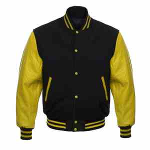 Veste universitaire unisexe personnalisée, chaude, en laine, avec manches en cuir, hiver, écologique, respirante, logo frontal, taille XL, vêtements - Product Image 2