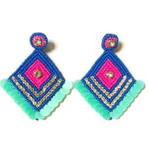 Handcrafted Beaded Embroidered Earrings Latest Design Earrings From India Handmade Earrings for Women and <b>Girls</b> - Product Image 3