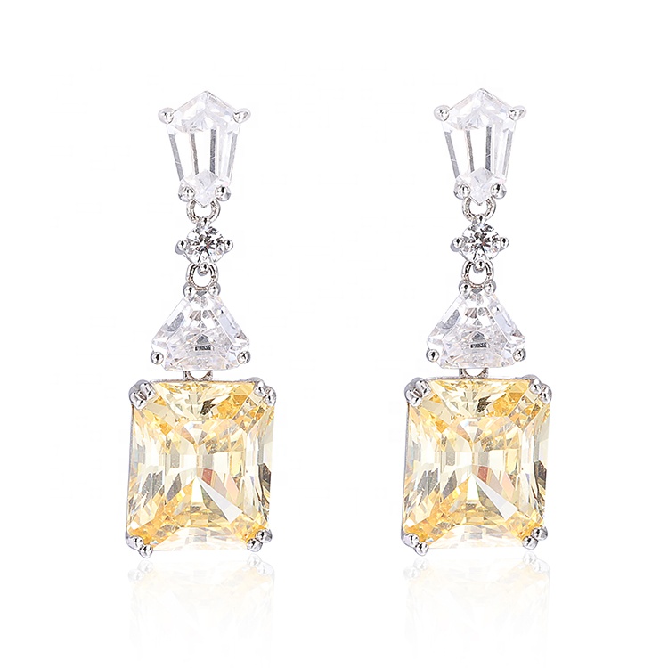 earrings yellow drop dangle 925