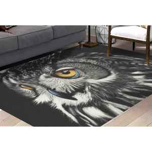 Tapis Hibou, Tapis Cadeau pour Amateurs d'Hiboux, Tapis Style Ferme, Tapis Animalier, Tapis Doux à Poils Longs - Product Image 4