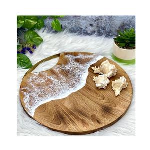 Planche à découper en résine unique pour la cuisine à domicile en bois dur de qualité supérieure et vagues en résine brillante cadeau idéal pour les chefs - Product Image 1