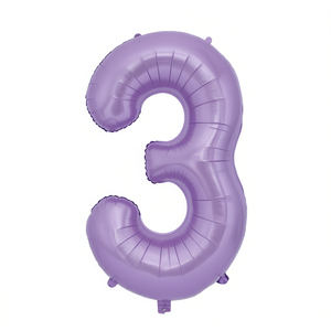 Palloncino Foil Numero 3 Viola 1M per Feste, Gonfiabile ad Elio, Decorazione per Feste - Product Image 1