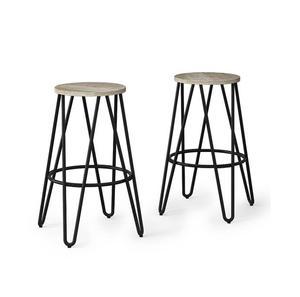 Taburete de Bar otomano de la mejor calidad con diseño de tendencia, mini taburete de tamaño de forma personalizada con acabado en polvo negro de hierro superior de madera - Product Image 1