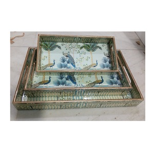 Juego de bandejas de madera para servir Ramadán, color personalizado, 3 uds., bandeja de comida impresa Rectangular para el hogar, restaurante, Servicio para el hogar - Product Image 2