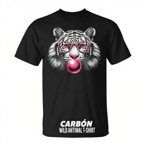 T-Shirt Promozionale con Simpatica Faccia di Tigre, Maglietta con Animale Selvatico - Product Image 2