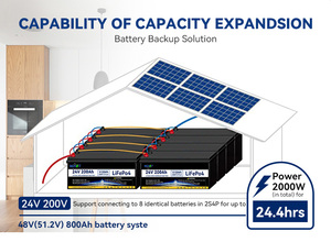 Baterai Lithium Ion Lifepo4 LCD Deep Cycle 6000+ Siklus 12V 24V 100Ah 200Ah untuk Solar, Camper, Marine, dengan Garansi <span class=keywords><strong>3</strong></span> Tahun WHET dan Sertifikasi CE - Product Image 5