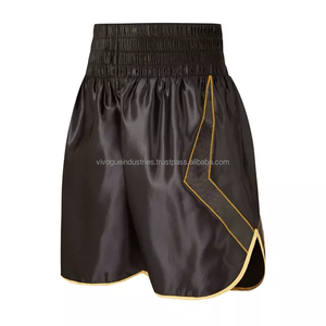 Pantalones cortos de Muay Thai de Color negro personalizados para hombres, pantalones cortos de Muay Thai bordados para entrenamiento de boxeo, pantalones cortos de Muay Thai para sublimación de boxeo - Product Image 4
