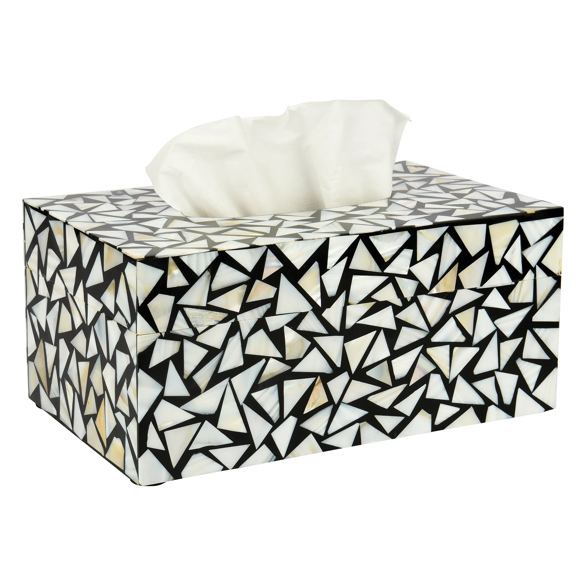 Premium-Qualität Perlmutt Inlay Seidenpapier Box für Tisch dekoration Real MOP Tissue Paper Box Premium Look Custom ized