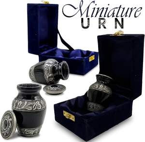 Small American Style Aluminium Cremation Urn with Customized Logo Velvet <b>Box</b> Wholesale Funeral Supplies Keepsake <b>Ashes</b> Holder - Product Image 2