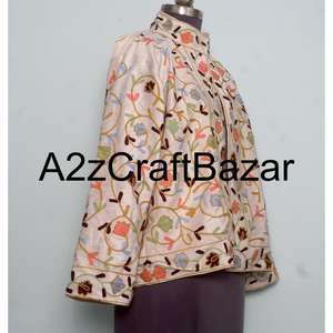 Chaqueta Boho Chic Hecha a Mano, 100% Algodón, Tejido de Punto, Patrón Floral Bordado, Ecológica, Transpirable, Rápida para el Verano - Product Image 4