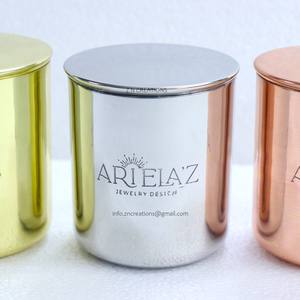 Pots de bougie vides en acier inoxydable avec logo personnalisé du fabricant Récipient en laiton et placage de cuivre pour la fabrication de bougies et la décoration intérieure - Product Image 2