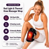 Masseur de jambes sans fil rechargeable à lumière rouge thérapeutique 660nm/850nm, massage par vibration infrarouge 10W, longueur d'onde personnalisée
