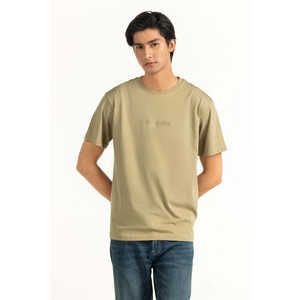 เสื้อยืดเจอร์ซีย์ผู้ชาย Relax Fit ลายพิมพ์เรียบ น้ำหนักผ้า 220 กรัม ป้ายกำกับแบบกำหนดเอง คุณสมบัติแบบบีบอัด หมายเลขรุ่น MN-TS-SS25-059 - Product Image 1