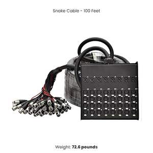 100% मानक ऑडियो SACB-32x8x100 32-चैनल xlr कम प्रोफ़ाइल सर्किट बोर्ड सांप केबल, 100-फीट - Product Image 2