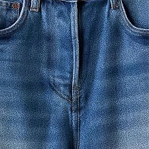 กางเกงยีนส์ขาสั้นทรงหลวมสีฟ้าผ้าคอตตอน100% ยาวปานกลางแบบถักสไตล์ลำลองทรงตรงสำหรับฤดูร้อน - Product Image 4